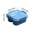 thumbnail image 3 of Sokhug Blue Plastic Divided Bento Box - Microwave-Safe Lunch Container with Lid for Work, Picnic, 6.7x3.4 Inch, 3 of 6