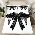 thumbnail image 2 of jejeloiu Cute Bowtie Bow Bed Sheets,Black Bowknot King Sheets For Girls Kids 4 Pieces, 2 of 7