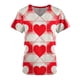 thumbnail image 2 of TaTaai Heart Print Women Scrub Blouse 100 Cotton Classic Fit Short Sleeve V Neck Side Pocket Machine Washable No Fading Medical Work Daily Top Gift, 2 of 5