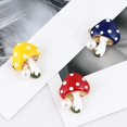 thumbnail image 3 of Jiaroswwei Unisex Brooch Pin Mushroom Faux Pearl Jewelry Plant Appearance Electroplating Badge Clothes Decor, 3 of 8