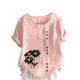 thumbnail image 1 of Vestidos Casuales Para Mujer, Blusas De Mujer De Moda Blusa informal de lino con botones y manga corta estampada para mujer, 1 of 2