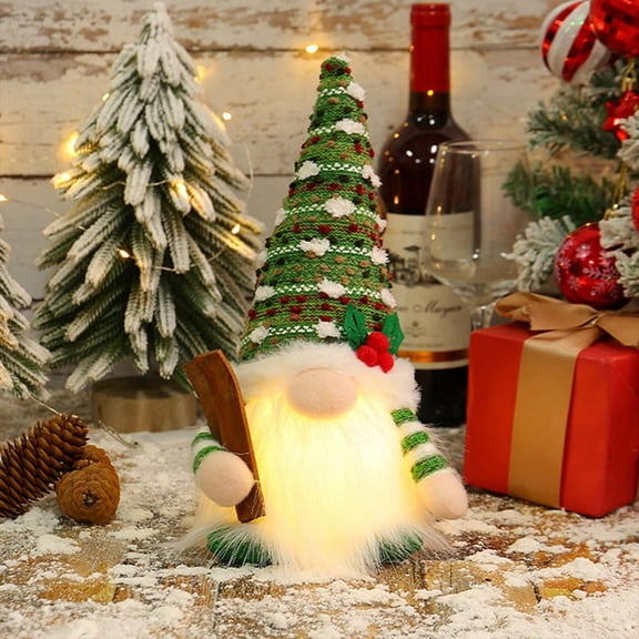 Christmas Doll Sled Ski Gnome with LED Light Rudolph Christmas Decor for Home Xmas New Ye C6298