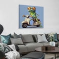 thumbnail image 2 of JEUXUS Happy Frog with Glasses Wall Art Canvas Posters Print Artwork Colorful Cute Funny Animal Frogs Framed for Living Room Kids Room Bedroom Bathroom Modern Home Decor 16x16in, 2 of 4