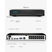 Reolink RLN16-410 24-Channel PoE/WiFi NVR for 24/7 Surveillance Continuous Recording with Pre-installed 4TB HDD, 16MP Video Recorder