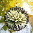 thumbnail image 3 of Stylized Cream Flower Metal Wind Spinner with Radiating Lines - Elegant Garden Decor for Yard and Outdoor Spaces, 3 of 6