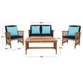 thumbnail image 3 of SAFAVIEH Outdoor Collection Rocklin 4-Piece Patio Set Natural Look/Navy, 3 of 12