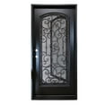 thumbnail image 5 of KaMic 36" x 80" Environment Damage Resistant Polyurethane Composite Exterior Entry House Front Door, Wrought Iron Door w/ Openable Tempered Rain Glass Window, Right-Hand Double Door Inward Swing Espre, 5 of 19