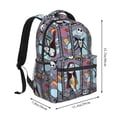 thumbnail image 2 of Goofa The Nightmare Before Christmas Pattern Casual Backpack for School & Travel – Lightweight Ergonomic Backpack with Laptop Compartment, Multiple Pockets-One Size, 2 of 5