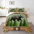 thumbnail image 2 of Erosebridal Grey Bear Bedding Twin Comforter Set, Rustic Farmhouse Comforter Sets Twin Size, Woodland Wildlife Reversible Down Comforter, Microfiber Room Decorative, 2-Piece, 2 of 8