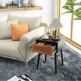 thumbnail image 4 of Costway Table de Chevet Moderne Table d'Appoint de Chevet avec Tiroir de Rangement et Pieds en Bois Massif Noir, 4 of 9