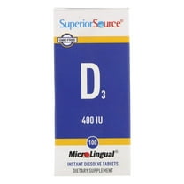 Superior Source Vitamin D3 400 IU - Offers Immune System, Brain & Nervous System Support - Aids Calcium Absorption for Teeth & Bone Health - Bariatric Friendly - 100 Sublingual Dissolving Tablets