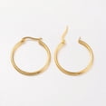 thumbnail image 2 of 10Pair 304 Stainless Steel Hoop Earrings Hypoallergenic Earrings Ring Shape Real 18K Gold Plated, 2 of 2