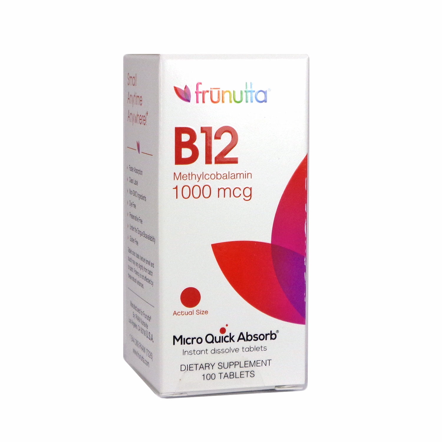 Frunutta Vitamin B12 Methylcobalamin 1000 mcg By Frunutta 100 Tablets