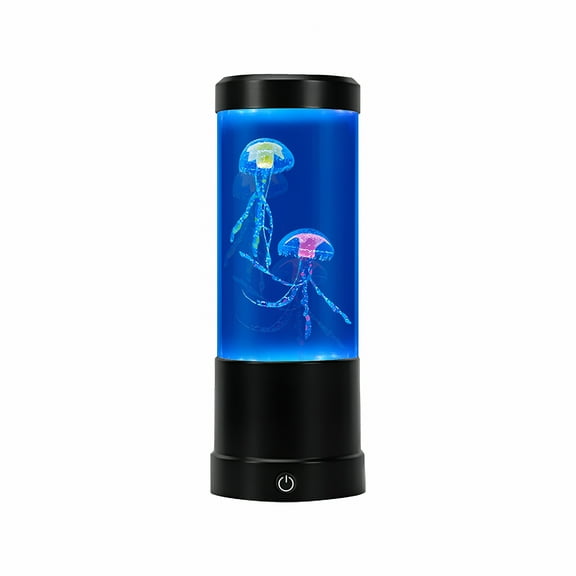 HIBIBUD LED Jellyfish Lava Lamp Round with 7 LEDs&Vibrant Multi Color Changing Light Effects. The Ultimate Large Sensory Synthetic Jelly Fish Tank Aquarium Mood Lamp. Ideal Gift