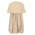 thumbnail image 5 of Dress for Women Summer Pleated Mini Dress Crew Neck Short Sleeve Tunic Dress with Pockets, 5 of 5