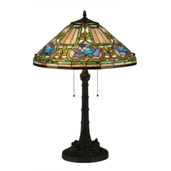 Meyda Tiffany 124816 Tiffany Floral 2 Light 26.5" Tall Hand-Crafted Table Lamp -