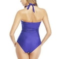 thumbnail image 5 of Dyfzdhu One Piece Swimsuit Women Backless Draped Retro Multicolor Bikini Bathing Suit Purple Xl, 5 of 5