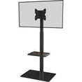 thumbnail image 7 of Floor TV Stand with Mount for 19 to 43 inch Flat Screen TV, 100 Degree Swivel, Adjustable Height and Tilt Function, 2 Shelves Space Saving Standing TV Mount for Bedroom Living Room Corner, 7 of 7