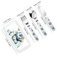 thumbnail image 2 of Salouo Watercolor Snake Pattern 3 Pieces Toddler Utensils, Kids Silverware Set Stainless Steel Utensils for Kids Children Safe Spoons Forks & Knife Dishwasher Safe, 2 of 8
