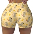 thumbnail image 2 of Balery mouse and cheese Pantalones cortos de entrenamiento estampados para mujer, sin costuras, ajustados, para gimnasio, yoga, correr, deportes, ejercicio activo, fitness.-Medium, 2 of 8