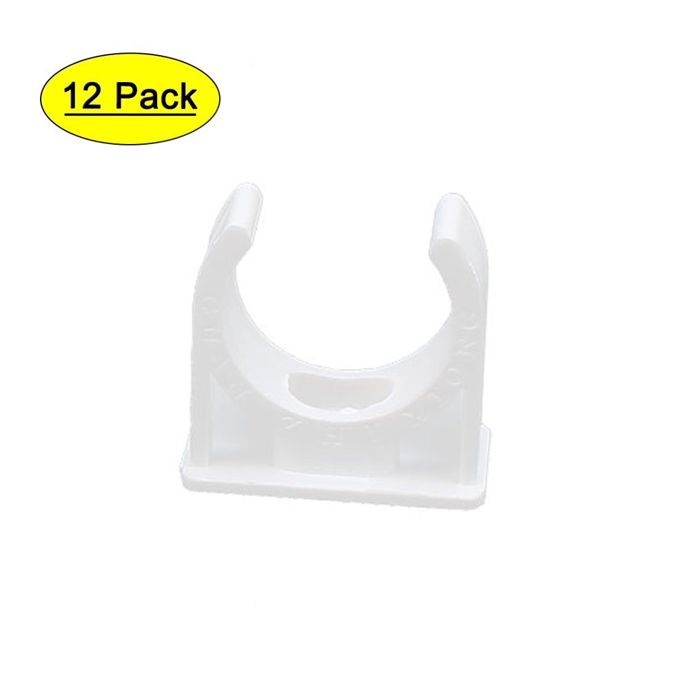 12PCS 25mm Diameter White PVC Water Tube Pipe Hose Fitting Clamps Clips