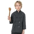 thumbnail image 2 of Toptie Kid's Chef Coat For Cook Uniform Halloween Costume-Black-6X/7, 2 of 6