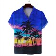 thumbnail image 2 of Camisas hawaianas de manga corta con estampado 3D de árbol de coco para hombre y mujer, ropa de calle informal para vacaciones, 2 of 5