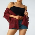 thumbnail image 1 of Women Open Front Shrug Ladies Short Sleeve Solid Color Lace Patchwork Sheer Bolero Cover Up, 1 of 7