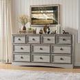 thumbnail image 3 of Gray Dresser for Bedroom, Modern Farmhouse Wide 10 Drawer Dresser, Chest of Drawers for Living Room, Entryway and Hallway, 3 of 8
