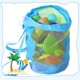 thumbnail image 1 of Bolsa de malla grande para ropa de niños, juguetes, mochila plegable, juguetes de playa, bolsas de almacenamiento de conchas azules, 1 of 5