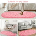 thumbnail image 2 of CozyDesg Oval Area Rugs,Ultra Soft Modern Throw Rugs for Bedroom，Small Area Rugs,2.6*5.3ft Shag Fluffy Carpet for Bedside Home Decor,Pink, 2 of 8