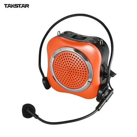 TAKSTAR E200 15W Portable Multimedia Voice Amplifier Amp Built-in 18650 Battery with Wired Microphone Supports USB & TF Card Music Playing for Tour Guides Teachers Presentations Market