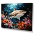 thumbnail image 2 of Designart "Sharks Of The Abyss Portrait III" Coastal Coral Under Water Canvas Prints, 2 of 7