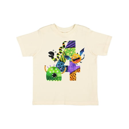 

Inktastic Fun Monsters Fourth Birthday Gift Toddler Boy or Toddler Girl T-Shirt