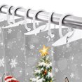 thumbnail image 4 of Small Stall Shower Curtain 48x72 Inch Narrow Half Size Christmas Bath Curtains Bathroom Decor, Plush Snowman Xmas Tree Fox Snowflake Grey Waterproof Fabric Shower Curtain Set with Hooks 48 Inch, 4 of 8