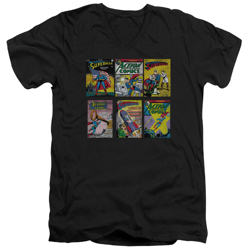Superman - Sm Covers - Slim Fit V Neck Shirt - XX-Large
