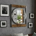 thumbnail image 2 of Industrial Metal Wood Frame Wall Mirror, 2 of 4
