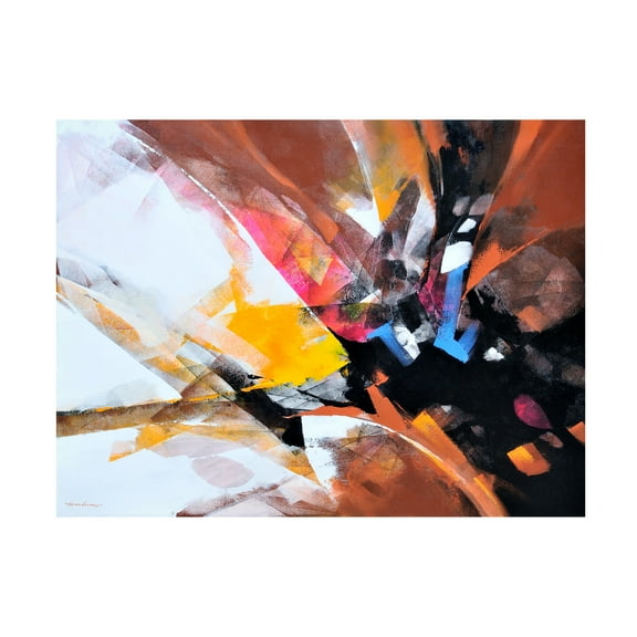 Canvas Wall Art - Thomas Leung 'Dancing Color 3' Wall Art for Living Room, Bedroom, or Office Décor by Trademark Fine Art - 19 x 14 Inches