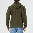 thumbnail image 6 of safuny Men's Long Sleeve Tees Loose Hoodie Cargo Tops with Pockets Big&Tall Workout Casual Sweaters Drawstring Pullover Crew Neck Quarter Zipper Sweatshirts Green L, 6 of 6
