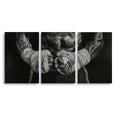 thumbnail image 3 of 3pcs Boxing Glove Canvas Art Set - Unframed Black & White Wall Decor for Living Room, Bedroom, or Studio - 16x24 Inch Frameless Modern Artwork, Martial Arts Decor, 3 of 4