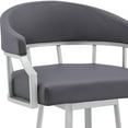 thumbnail image 5 of 36" Slate Grey Faux Leather And Iron Swivel Low Back Counter Height Bar Chair, 5 of 10