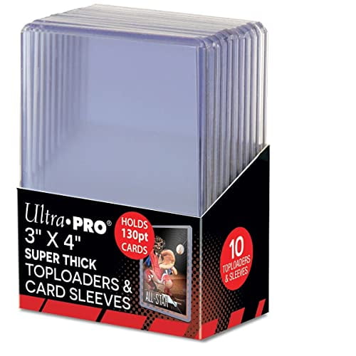 Ultra Pro 3 X 4 Super Thick 130PT Toploader with Thick Card Sleeves 10ct, Multi-Coloured,15281 Ultra Pro 3 X 4 Super Thick 130PT Toploader with Thick Card Sleeves 10ct, Multi-Coloured,15281