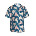 thumbnail image 2 of Balery Cute Salamander Print Men's Hawaiian Shirts Short Sleeve Beach Shirt Relaxed Fit Vacation Button Down Shirts-Large, 2 of 9