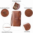 thumbnail image 6 of FALAN MULE Women’s Leather Wristlet Wallet Rfid Blocking with 5 ID Windows and Double Zipper, 6 of 10