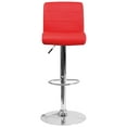 thumbnail image 5 of Red Vinyl Adjustable Height Barstool with Rolled Seat, 5 of 5
