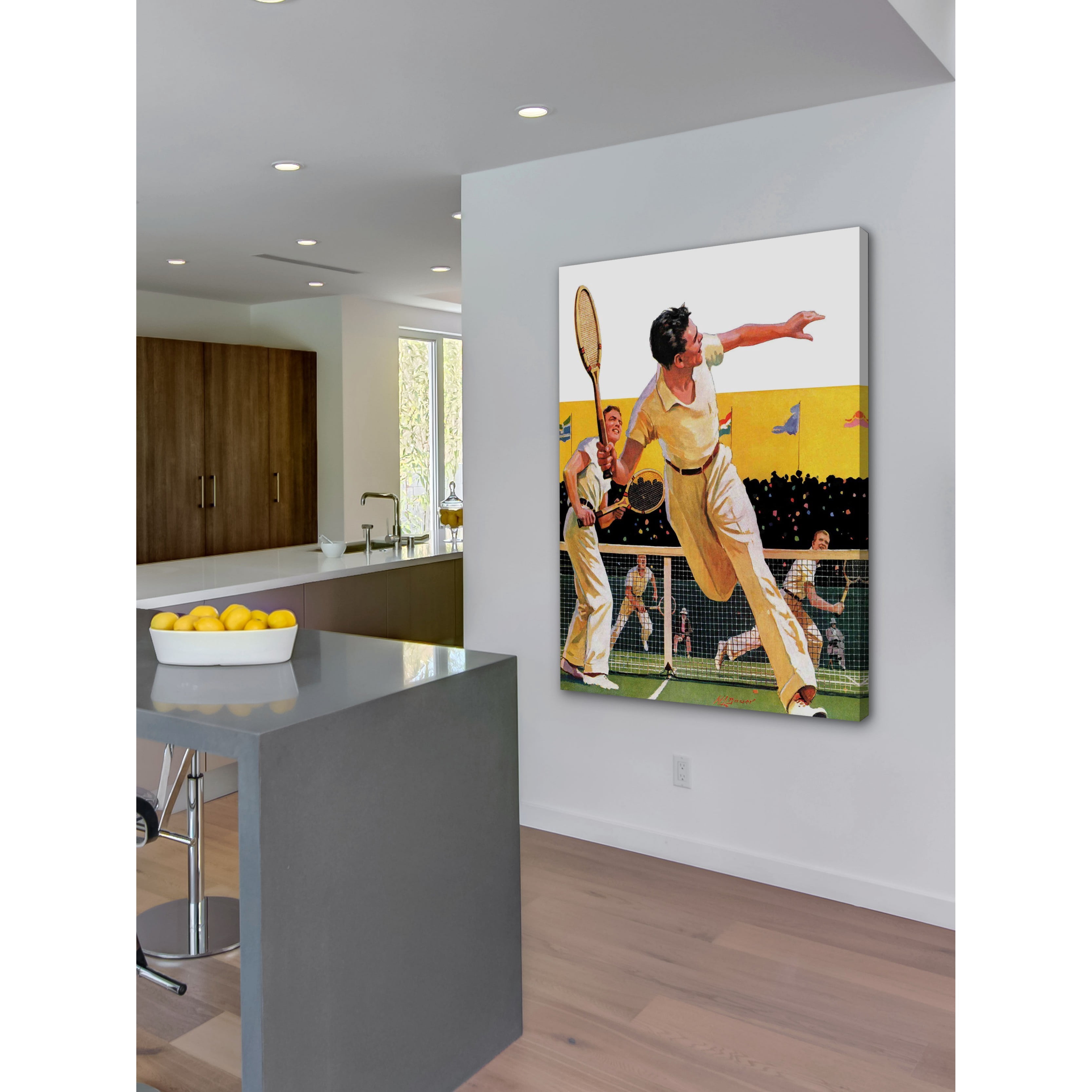 Marmont Hill Doubles Tennis Match by Maurice Bower Painting Print on Canvas