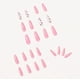 thumbnail image 3 of Uñas de color rosa, uñas largas y cuadradas postizas, uñas postizas, uñas con brillo de mariposa y lentejuelas acrílicas, uñas postizas, uñas de bailarina compatibles con mujeres y gir Afortunado Sencillez, 3 of 5