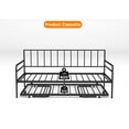 thumbnail image 5 of CoSoTower Twin Daybed with Rgb Led Lights & Charging Station, Height Adjustable Day Bed Frame with Trundle, Versatile Metal Sofa Bed Frame for Bedroom, Living Room, Guest Room, Black, 5 of 8