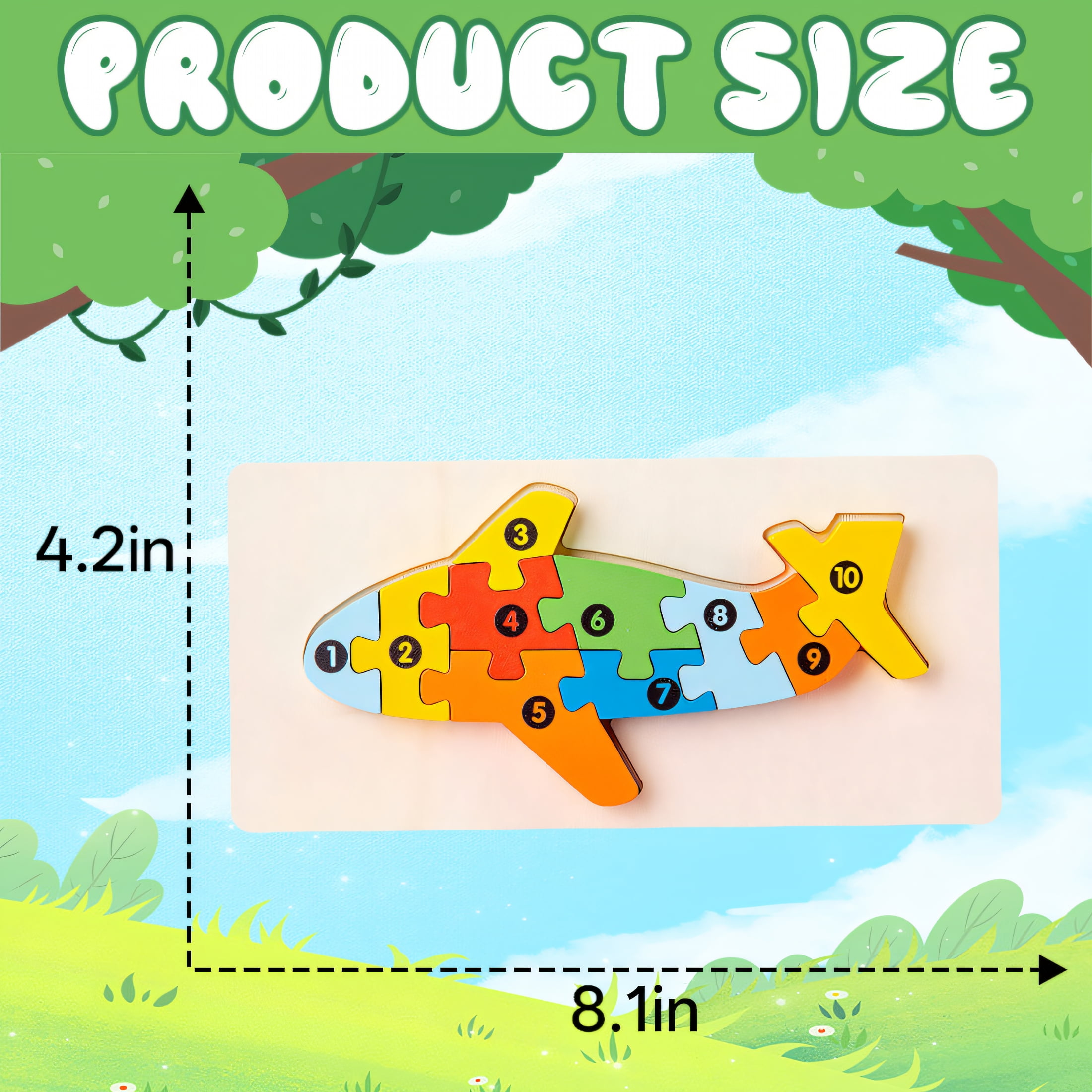 Bestsky wooden puzzles for toddlers 1-3,3d airplane wooden blocks for  toddlers 1-3,early childhood color and shape recognition kids puzzles ages  3-5,style1 - walmart.com