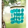 thumbnail image 2 of Teal Capiz Windchime - Coastal Nautical Wind Chime Hanger, Outdoor Garden Patio Décor, 2 of 5